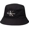 Calvin Klein Uomo Cappello da Pescatore Monologo Embroidery Bucket Hat in Cotone, Nero (Black), Taglia Unica