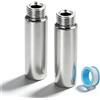 XHNKEG 2 prolunghe per rubinetto, 1/2, 100 mm, in acciaio inox, prolunga per attacco dell'acqua, prolunga filettata, tubo di prolunga per rubinetti, valvole angolari, soffioni doccia