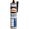 Pattex Silicone Universale, Silicone trasparente sigillante antimuffa resistente all'acqua e ai raggi UV, Sigillante impermeabile trasparente per bagni, finestre, cucine, 1 cartuccia da 280 ml