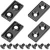 QUARKZMAN 4 Pcs 2040 T-Slot 6.5mm Diametro Foro Tappo Estremità Estrusione Alluminio 40x20mm Nero Per Rack Acquario Scaffali Con Fermo A Inserimento