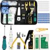 DODUOS Pinza Crimpatrice RJ45, RJ45 Crimping Kit per Cat5 Cat6 Cat7, Pinza Crimpatrice Ethernet Professionale, Kit di Piegatura Ethernet, RJ45/RJ11/RJ12 Kit di Manutenzione della Rete