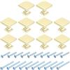 QUARKZMAN 10Pcs Maniglie Quadrate Per Armadi 1.1 Pollice Maniglie Quadrate Per Cucina Maniglie Per Cassetti In Lega Di Zinco Per Armadi Da Cucina Armadio Camera Da Letto Comò Oro