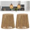 BAIFULAI 2 pezzi paralumi in rattan, stile boho, diametro 14,5 cm, altezza 14 cm, per lampada a sospensione, lampada da tavolo, lampada da terra, lampada da soffitto, lampada a specchio, paralume di ricambio