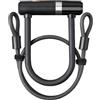 AXA Newton 150 - Lucchetto ad arco, lunghezza 15 cm, con cavo passante, lunghezza cavo 100 cm, livello di sicurezza 8