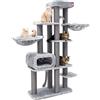 Petrebels Maine Coon - Tiragraffi XXL Interstate 199 cm, grande con spessore Ø 12 tronchi in sisal, colore grigio