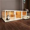 Generic Gabbia per Gatti Da Interno Cat Villa Dispone Di Una Lettiera A Cassetto Spazio Di Archiviazione Superiore Facile Da Montare Animali Domestici Da Esterno Casa Casa per Animali(122 * 56 * 41cm)