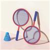 Wenoup Set da Gioco con Racchetta da Badminton, Racchetta da Tennis per Bambini, Racchetta da Tennis Portatile, Attrezzatura Sportiva con Racchetta, Giocatto, Blu e Rosso
