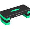 SPORTNOW Stepper Aerobico Regolabile, Step Palestra con Altezza 10/15/20cm, Stepper Fitness Casa per Allenamento in Casa, Uomini e Donne, Fitness Cardio e Forza, Verde