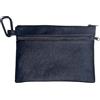 Deskium Borsa per accessori da golf, leggera borsa da golf con cerniera in pelle PU, interno in flanella e clip a moschettone, 22,1 x 16 cm