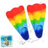 YuLiMirich Pinne da nuoto per bambini, 100% silicone, pinne corte per lo snorkeling, pinne corte per allenamento e vacanze, in pratica taglia da viaggio, con borsa a rete per piscina (pinne A, M (36-38))