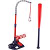 Wswqop Lanciapalle da Baseball per Bambini, Macchina Lanciapalle, Giocattolo di Allenamento, Lanciatore Automatico Azionato a Pedale, Materiale PP, Adatto PE, Blu
