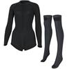 QMDSNFB Muta Costume da bagno intero da donna con calzini da sub Protezione solare Muta da sub Snorkeling Wader Mute da spiaggia subacquee 2 mm(Complete set,XS)