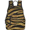 Generic Zaino (Gold Glitter Animal Skin Tiger Stripes Print) Backpack Leggero Daypack Unisex Zaino Da Scuola Per Escursioni Computer Outdoor