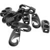 MUELODSIC Set 10 Pezzi Ganci in Plastica Nero per Kayak e Canoe, Accessori Pesca Rigging Bungee, Facili da Usare e Resistenti per Barche Oceaniche