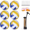 Deskium Palloni da pallavolo taglia 5, set ufficiale da 6 pezzi, include pompa, aghi, borse a rete, PVC, progettato per allenamento a lungo termine indoor e outdoor per adulti e giocatori junior