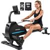 SPORTNOW Vogatore per Casa, Vogatore Magnetico Silenzioso, 16 Livelli Resistenza, APP Bluetooth, Display LCD, Portatelefono, Ruote, Stoccaggio Verticale Salvaspazio, Max 130kg, Fitness Casa Palestra
