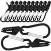 Healeved Clip per Teloni da Campeggio Antivento in Plastica Nera, Morsetti a Becco D'Anatra per Tarp e Teli, 12 Pezzi, Accessori per Outdoor e Campeggio