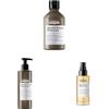 L'Oréal Professionnel Kit Shampoo + Balsamo Liquido + Olio 10 in 1, Per Tutti i Tipi di Capelli Danneggiati, Meno Danni e Maggiore Forza, Absolut Repair Molecular, 300ml + 250ml + 90ml