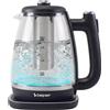 P101BOL200 Bollitore Elettrico in Vetro 1,8 L, Teiera Elettrica Con Filtro, Base
