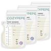 COZYPEPE 100 sacchetti per latte materno da 250 ml con beccuccio versatore con sensore di