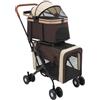 Dettchan Passeggino pieghevole per cani e gatti a due piani, per cani di piccola taglia 46 x 58 x 97 cm