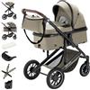 Daliya® FLEXI-PRO M 2 in 1 Passeggino combinato e passeggino - Set XXL, passeggino da viaggio con una sola mano, protezione dalle intemperie, seggiolino sportivo, borsa fasciatoio, tavolo da gioco