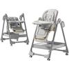 Magic ZC Pelle PU Seggiolone per Bambini Sedia da Pranzo per Multifunzionale Pappa Regolabili Convertibile Pieghevole con Doppi Vassoi Staccabili e Ruote (X8122 Grey)