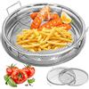 GWBSXM Cestello per friggitrice ad aria per forno, set da 2 pezzi, rotondo, color argento, 32,9 cm, antiaderente, in rete di acciaio, per friggitrice ad aria, accessori per arrosto, griglia per forno a