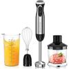 Bonsenkitchen Frullatore a Immersione 4-in-1, 1000W Mixer Elettrico con Regolazione della Velocità Progressiva, Piede in Acciaio Inox, Frusta, Tritatutto da 500 ml e Misurino da 700 ml, HB3203