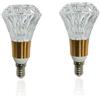 Linqzxz 2 Pezzi Lampadine LED E14 5W 3000K Luce Calda,Lampada LED E14,Lampadine LED Decorative,Lampada LED a Risparmio Energetico 85-265V, Senza Sfarfallio per Lampada a Sospensione, Cucina, Ufficio (B009)