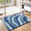 Enyhom Tappetino da Bagno Antiscivolo 60 x 90 cm, Tappeto Bagno Blu in Microfibra Super Assorbente Morbido, Spesso e Lavabile in Lavatrice, ad Asciugatura Rapida Tappeto per Bagno
