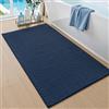 DEXI Tappeto Bagno in Ciniglia 60 x 110 cm, Tappetino Antiscivolo e Assorbenteo, Tappeti Lavabile e Morbido per la Lavandino, Ingresso del Doccia, Blu