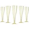 WOOPARTY Set 24 Flute Oro Glitter in Plastica - 200 ml | Calici da Spumante Riutilizzabili - Eleganti e Resistenti | Ideali per Festa, Matrimonio, Brindisi, Aperitivo, Eventi - 6,5x17,5 cm