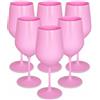 argentoè Calici Gioia in Plastica Rigida SAN 37cl - Infrangibili, Riutilizzabili, Lavabili in Lavastoviglie - Ideali per Vino, Champagne, Cocktail, Eventi, Giardino, Piscina, Barca (Set 6pz Rosa)