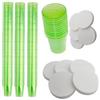 Medi-Inn+ 240 Bicchieri per Medicinali con 240 Coperchio Bicchiere da Shottino Bicchiere per Medicinali Bicchiere da Liquore Vari Colori - verde