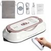 Indrnif Mini ferro da stiro portatile con tensione universale 100-240 V, piccolo ferro da stiro senza vapore, superficie in ceramica, pressa a caldo da 150 °C con flacone spray, sacchetto e supporto in