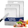 vapourd 3 taglieri in titanio S316 in acciaio inox Titanium Cutting Board ard, tagliere su entrambi i lati, per carne, frutta (3 pezzi)