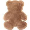GUOCU Tappeto in Finta Pelliccia di Coniglio,Tappeto Animale a Forma di Orso Tappetino Antiscivolo Moquette Peluche Tappeto Bambini Tappeti Camera da Letto Soggiorno Divano Decor Zerbini Cachi 60x80CM