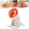 GOEDCH Lampada a infrarossi da 150 Watt: temperatura regolabile, timer e angolo regolabile, lampada a luce rossa a infrarossi per calore rilassante, rilassamento muscolare e cura della pelle (bianco)