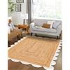 DECORAM WORLD Tappeto in iuta smerlato di alta qualità bianco e naturale, 6 x 90 cm, stile bohémien, per soggiorno, camera da letto, cucina, ingresso, corridoio