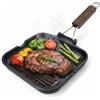 DANYX Bistecchiera Antiaderente 3 Strati Piastra Grill Manico Pieghevole Salvaspazio Made in Italy (20x20cm)