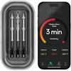 CHEF iQ Sense Smart - Termometro per carne wireless, con 3 sonde ultrasottili, portata illimitata, Bluetooth, termometro digitale per alimenti, per monitoraggio remoto di barbecue e forno