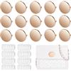 PH PandaHall Set di 16 etichette vuote da 3 cm, piatte e rotonde, in metallo, etichette vuote per nome, etichette dorate con logo con spessori, etichette per borse, vestiti, borse, lavori di cucito