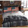Rapport Home New York King-Size Set biancheria da letto matrimoniale reversibile, Copripiumino e 2 federe, Motivo: NYC, Multicolore