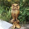 Ruerlity ALILIZ Statua a forma di gufo in resina, decorazione da tavolo, scultura dorata per casa, ufficio, soggiorno, mensola da tavolo, 28 cm, statuetta animale da collezione, ottone