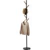 Yamazaki 2815 PLAIN Coat Hanger, black, Steel/Wood, 28 x 28 x 177 cm