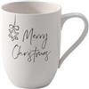 Villeroy & Boch - Statement, bicchiere con manico, Merry Christmas, 11,5x8x10,5cm, porcellana Premium, bianco