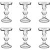 Cereria Di Giorgio - Set da 6 Porta Candele, Ceri e Sfere in Vetro Trasparente - Larghezza 8.4 cm Altezza 13.2 cm Profondità 8.4 cm - Ideale per la Decorazione di Case ed Eventi