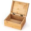 Woiworco Piccola scatola in legno di bambù con coperchio incernierato, 17 x 13 x 7,9 cm, scatola in legno naturale per artigianato, arte e hobby fai da te, scatola decorativa e per la casa scatola dei
