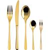 Sambonet - Taste Set di Posate da Tavola per 12 persone, 60 pezzi in Acciaio Inox finitura PVD, Lavabili in lavastoviglie, Gold